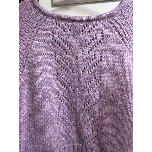 ASTR The Label Women's Sweater Lilac Purple Cropped Wool Blend Pullover Size Med - Picture 2 of 5
